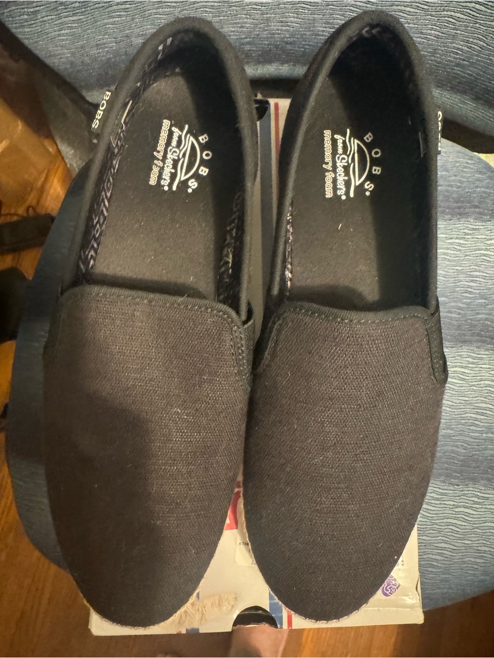 Skechers BOBS Men's Black Slip-On Canvas Loafers